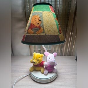 Vintage Disney Winnie The Pooh & Piglet Plush Nursery Lamp